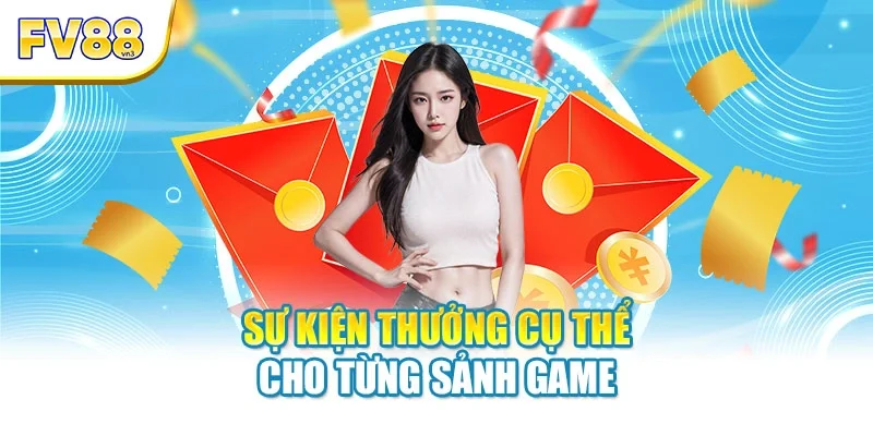 Sự kiện thưởng cụ thể cho từng sảnh game